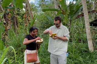 walking and explore taro village in North Ubud