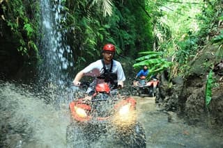 Ubud ATV Quad Bike through River Jungle Rice Fields Cave Puddles