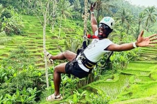 Ubud Zip-line,Rice Terrace and waterfall