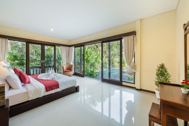 Three-Bedroom Private Pool Villa with Rice Field View