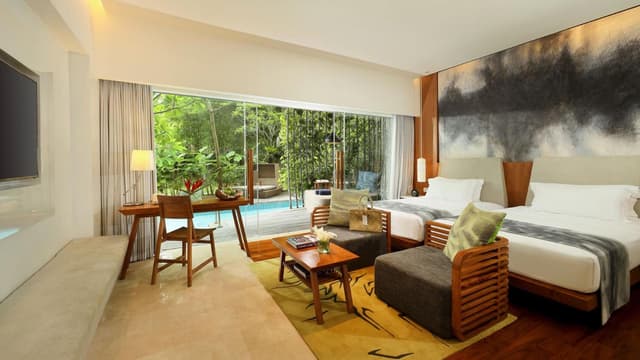 Impressive Lagoon Pool Suite Two Double Beds With Butler Service