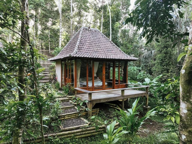 Cabin with Forest & River View