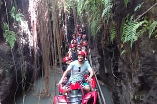 ATV Quad Bike Through Tunnel and Waterfall in Bali