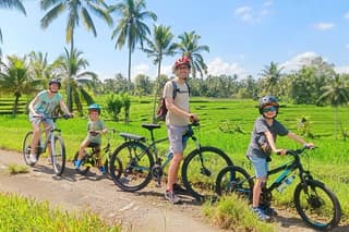 Bike ride in the rice fields, Bali countryside