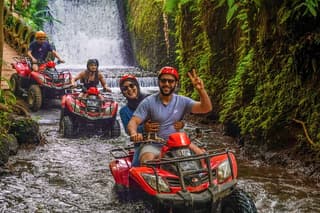 Bali Quad Bike Pass by Waterfall Gorilla Cave Private Transfer