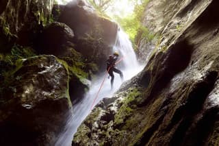 5Hrs Advanced Canyoning (50m) 12 Rappels (Pickup, Lunch & GoPro)