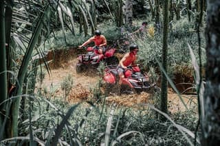 Jungle ATV Quad Bike Through Gorilla Face Cave