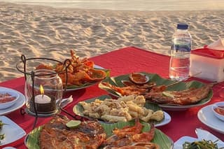 Jimbaran Sunset Beachfront Seafood Dinner for 2