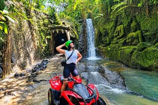 Ubud Bali ATV Ride Dragon Cave Waterfall and River Rafting Tour